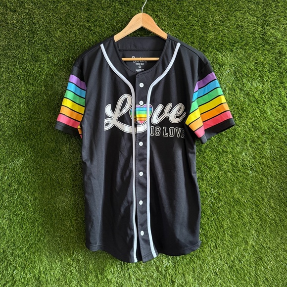 Spencer's Other - Love is Love Baseball Jersey Short Sleeve Button Up Spencer’s